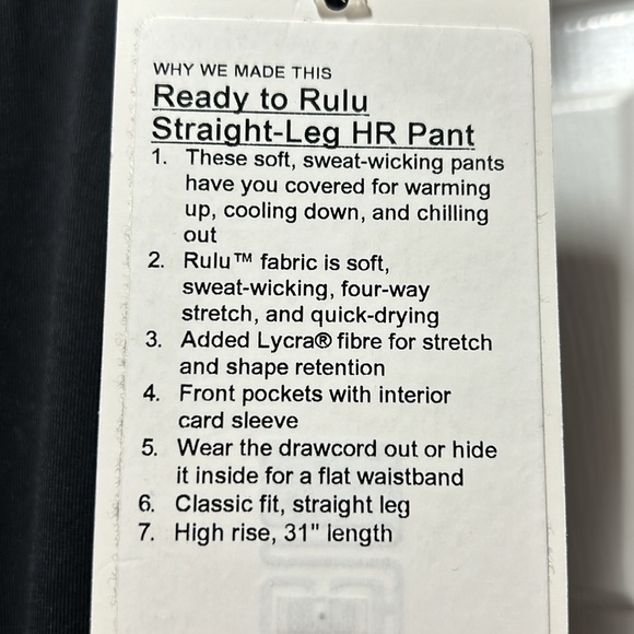 🆕 Lululemon Ready to Rulu Straight Leg Black Pants Sz 12 - Picture 6 of 13